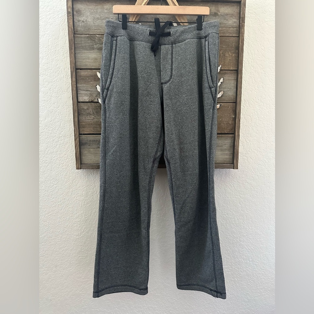 Lululemon Men’s Large Hustle Cotton‎ Fleece Grey Lounge Pull On Casual Pants